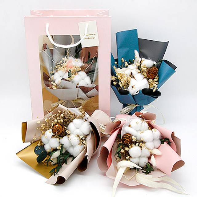 花店推薦暖心棉花乾燥花束 心願網路花店 花店推薦暖心棉花乾燥花束 心願網路花店