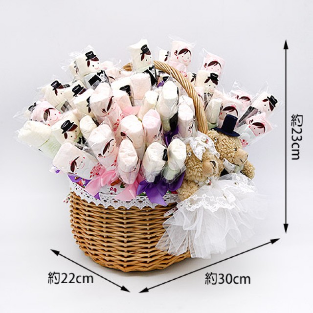 二次進場婚禮小物 豐富50入棉花糖 可以會場佈置