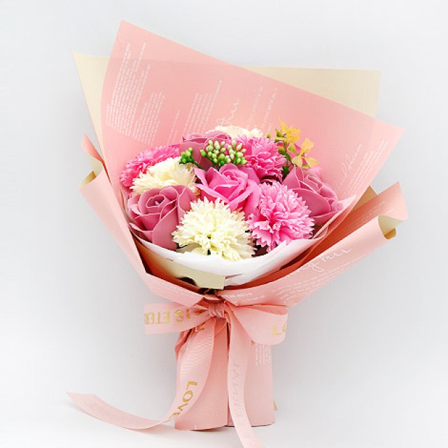 康乃馨玫瑰香皂花花束-2色