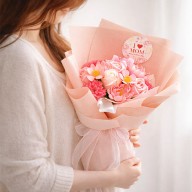 柔粉花語母親節香皂花束 母親節花束