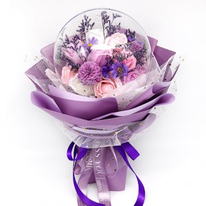 泡泡球香皂花花束-紫色