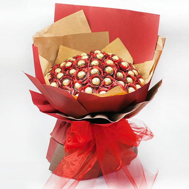 情人節專屬 真愛永恆66顆金莎巧克力花束 金莎巧克力花束 巧克力花束 情人節禮物 