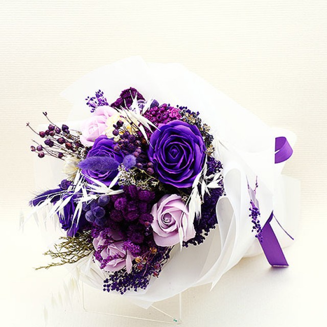 紫色迷情 乾燥花 手工花束 網路花店 用心推 玫瑰花束 網路花店 乾燥花 