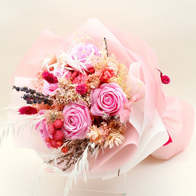 網路訂花推薦乾燥花香皂玫瑰花束僅獻特別的妳 心願網路花店