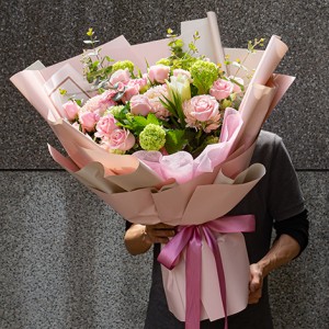 情人節要送什麼 溫柔情人粉玫瑰花束  花店代客送花