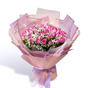 撒了糖的愛情  50朵紫天王玫瑰花束